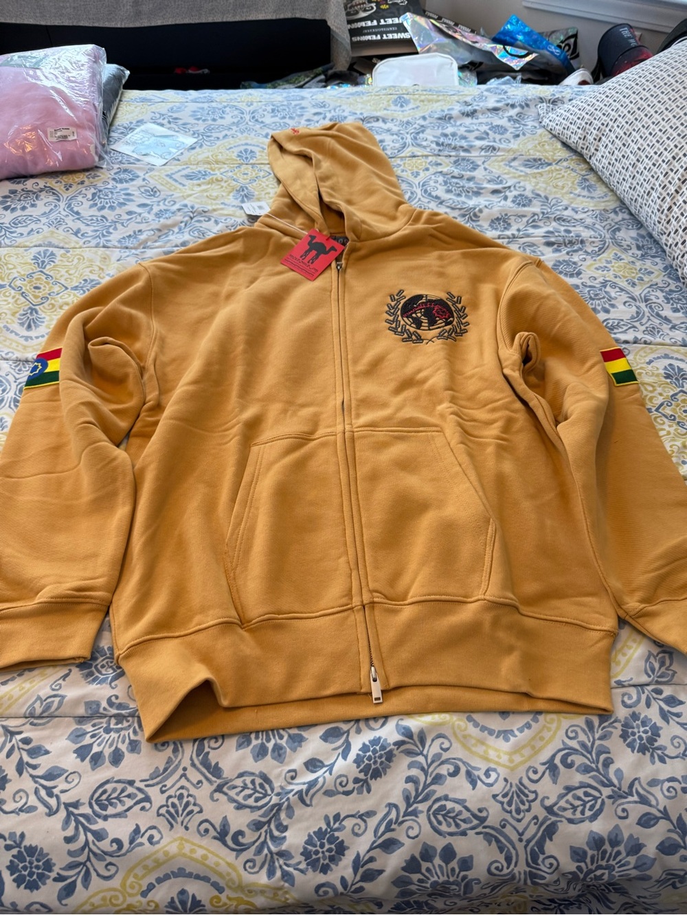 MURD333R. FM PeaceMaker 2 Yellow Fleece Hoodie Size XL